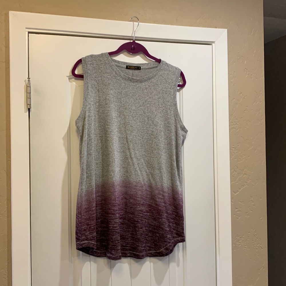 Soft, gently used ombré grey & purple tank top